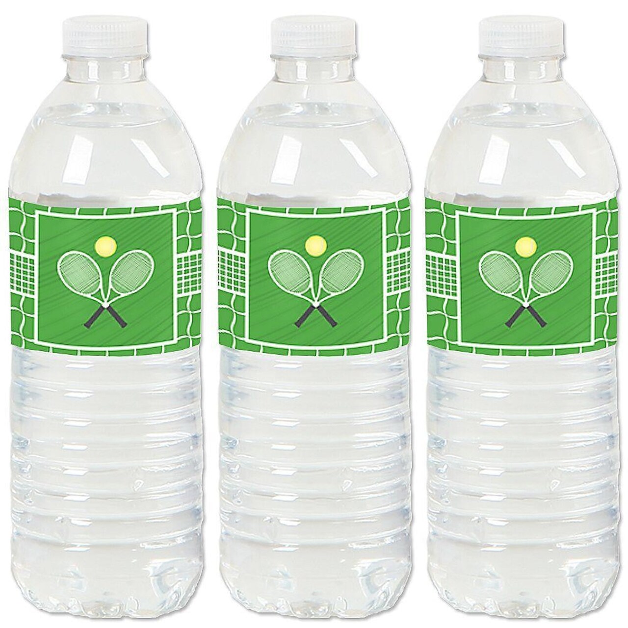 Big Dot of Happiness You Got Served - Tennis - Baby Shower or Tennis Ball Birthday Party Water Bottle Sticker Labels - Set of 20